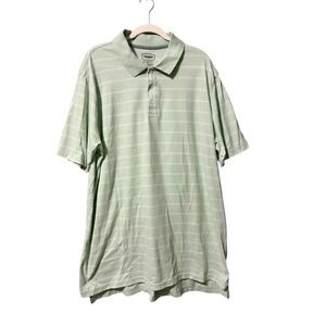 The Foundry Mens 2XLT Mint Green Striped Short Sleeve Polo Shirt Tall Size